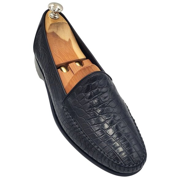 Italy Bragano Cole Haan Men\'s size 9 Black alligator crocodile leather shoes main image 5